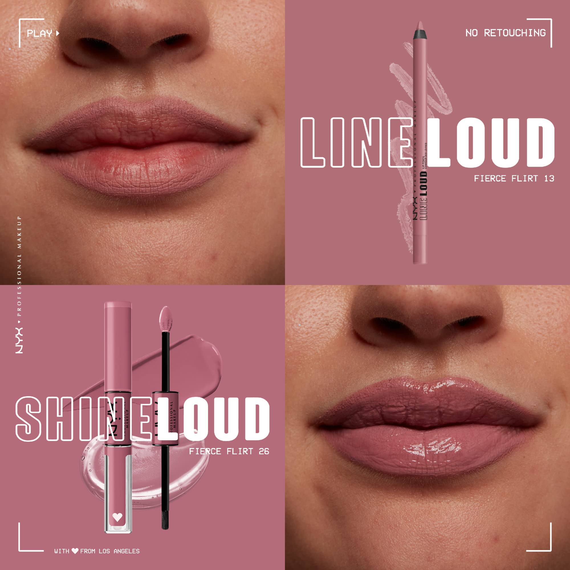 NYX Professional Makeup delineador labial Loud, aplicación suave y precisa para delinear o rellenar.