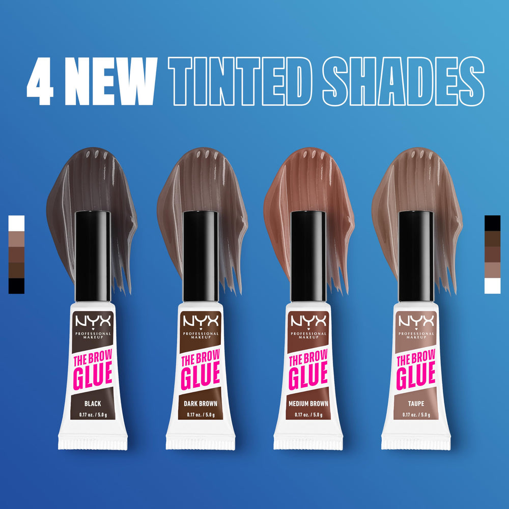 NYX The Brow Glue: cepillo redondo para peinar cejas con precisión.