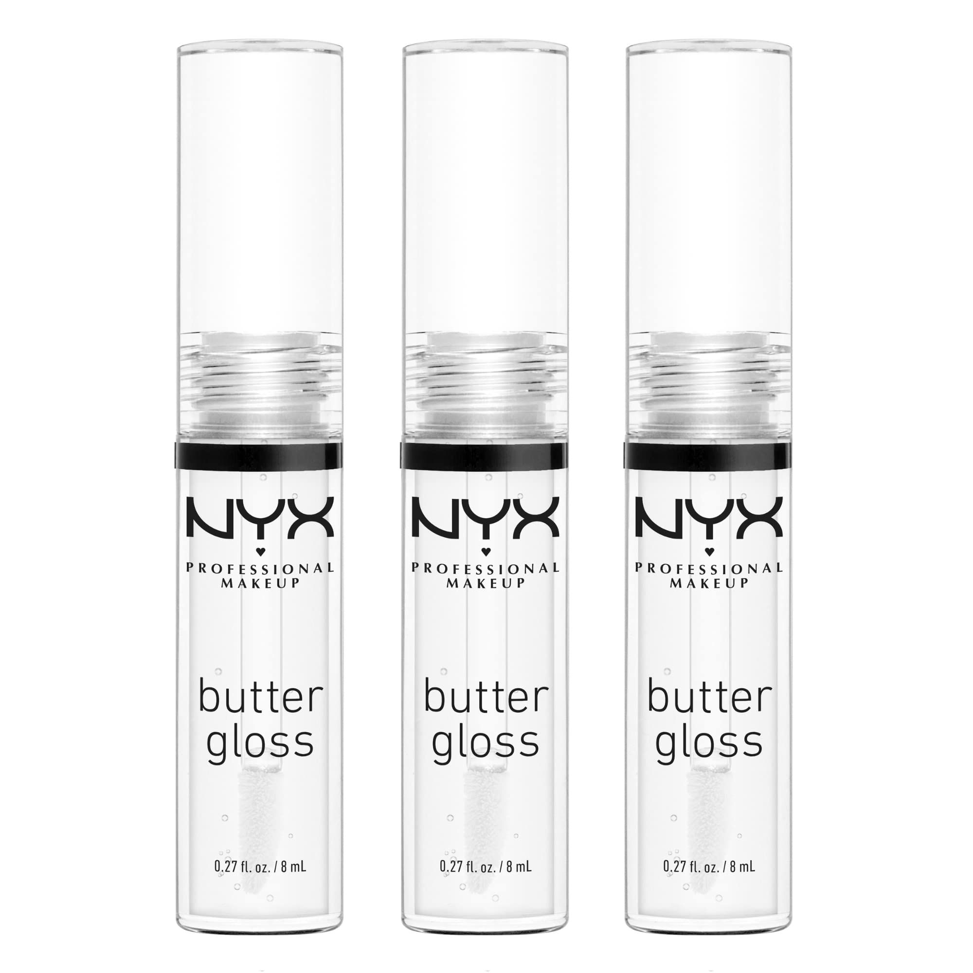 NYX Butter Gloss Sugar Glass: empaque elegante para retoques rápidos