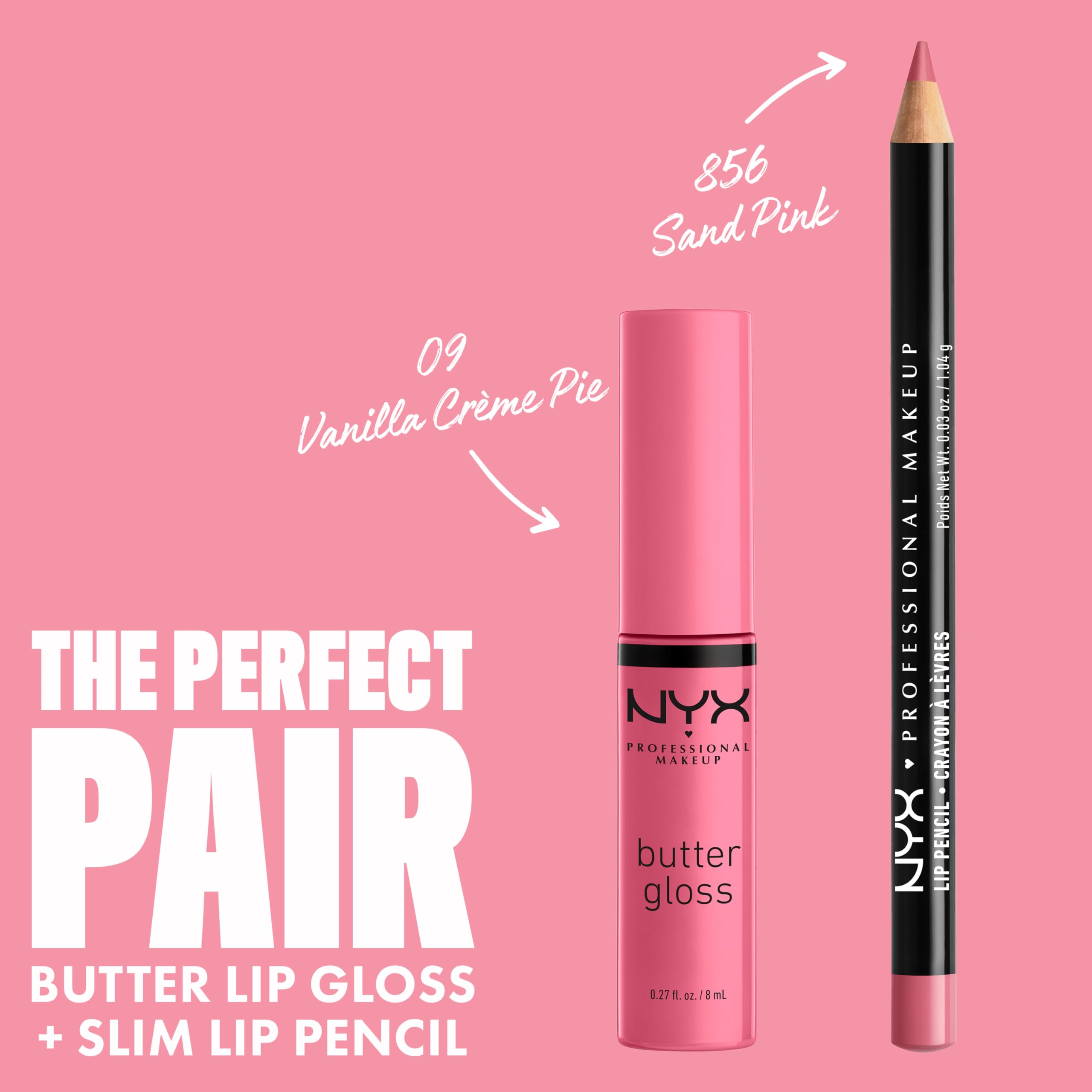 Applicator of NYX Butter Gloss Vanilla Cream Pie close-up highlighting creamy non-sticky finish