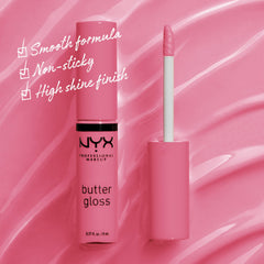 Close-up of NYX Butter Gloss Vanilla Cream Pie cap showing smooth texture