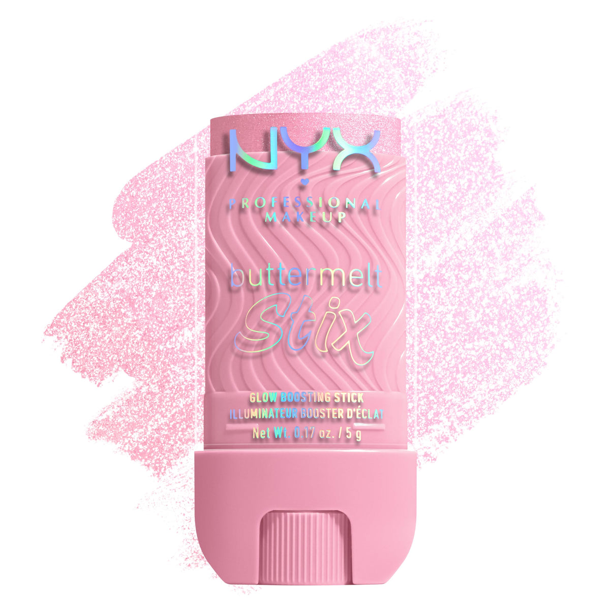 NYX Professional Makeup Buttermelt Glaze Stix tono 04 Melt Era Pink, realce suave y duradero