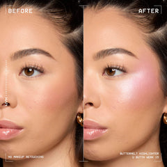 Buttermelt iluminador de NYX perlas de alto impacto para brillo intenso.