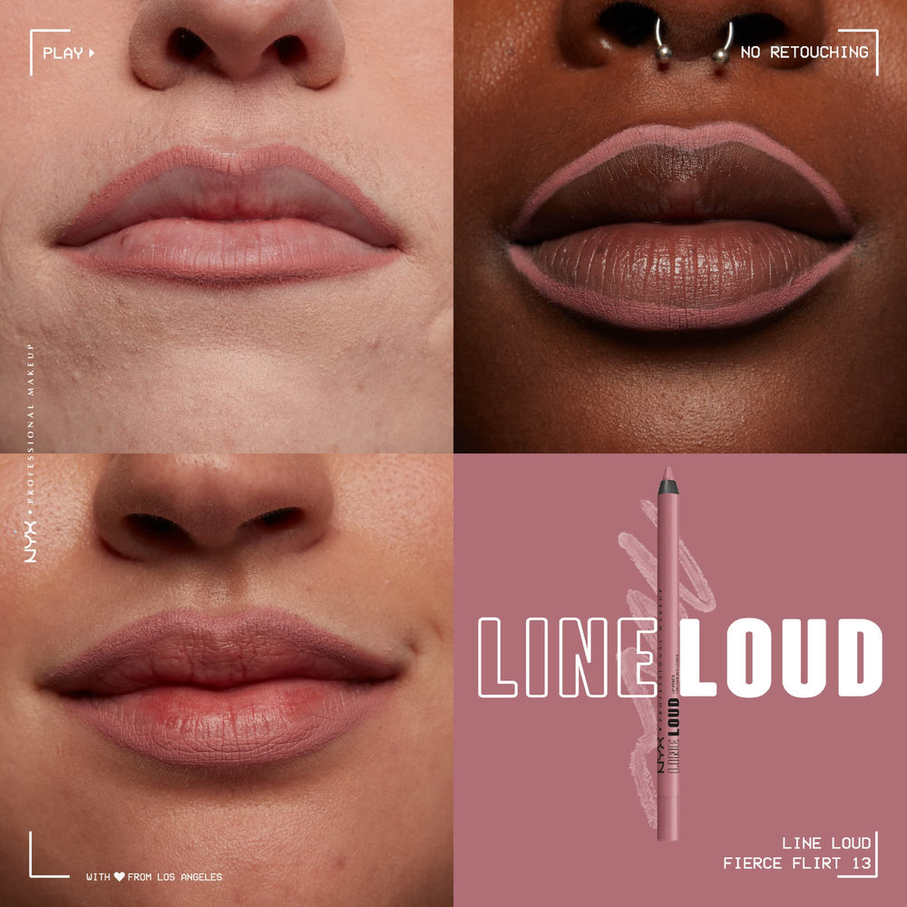 NYX Professional Makeup delineador labial Loud, acabado cremoso y larga duración para definir labios.