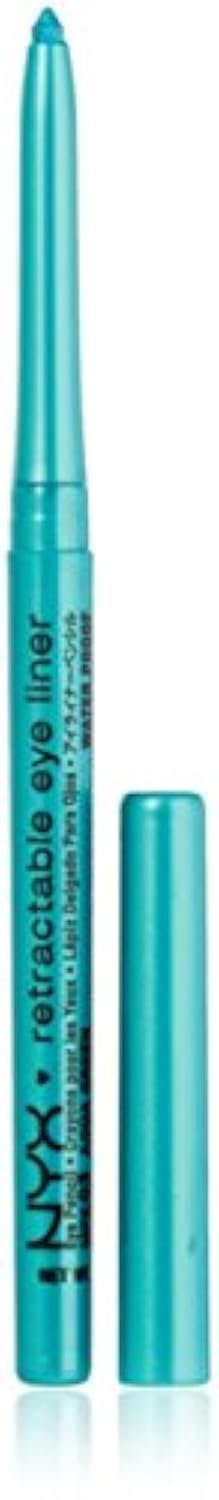 NYX Professional Makeup delineador mecanico Aqua Verde en apertura, listo para uso rápido.