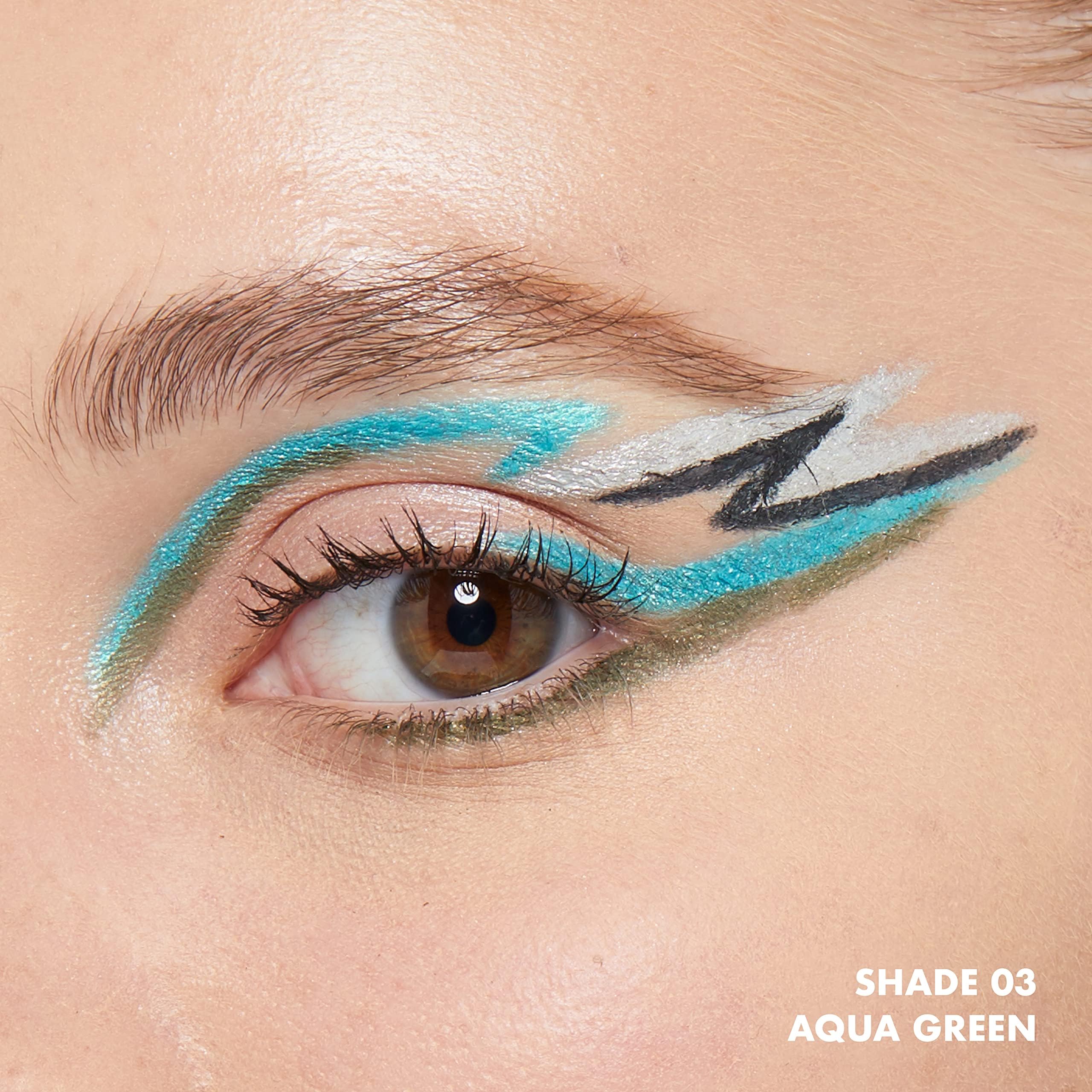 NYX Professional Makeup delineador mecanico Aqua Verde, guía rápida para trazos.