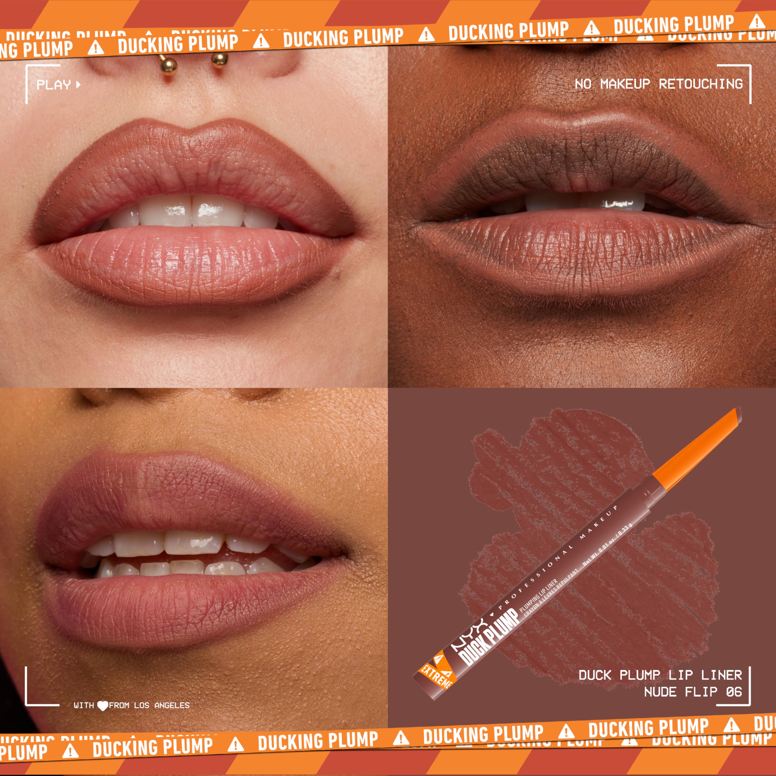 Delineador labial NYX Duck Plump con acabado mate para aplicaciones duraderas.