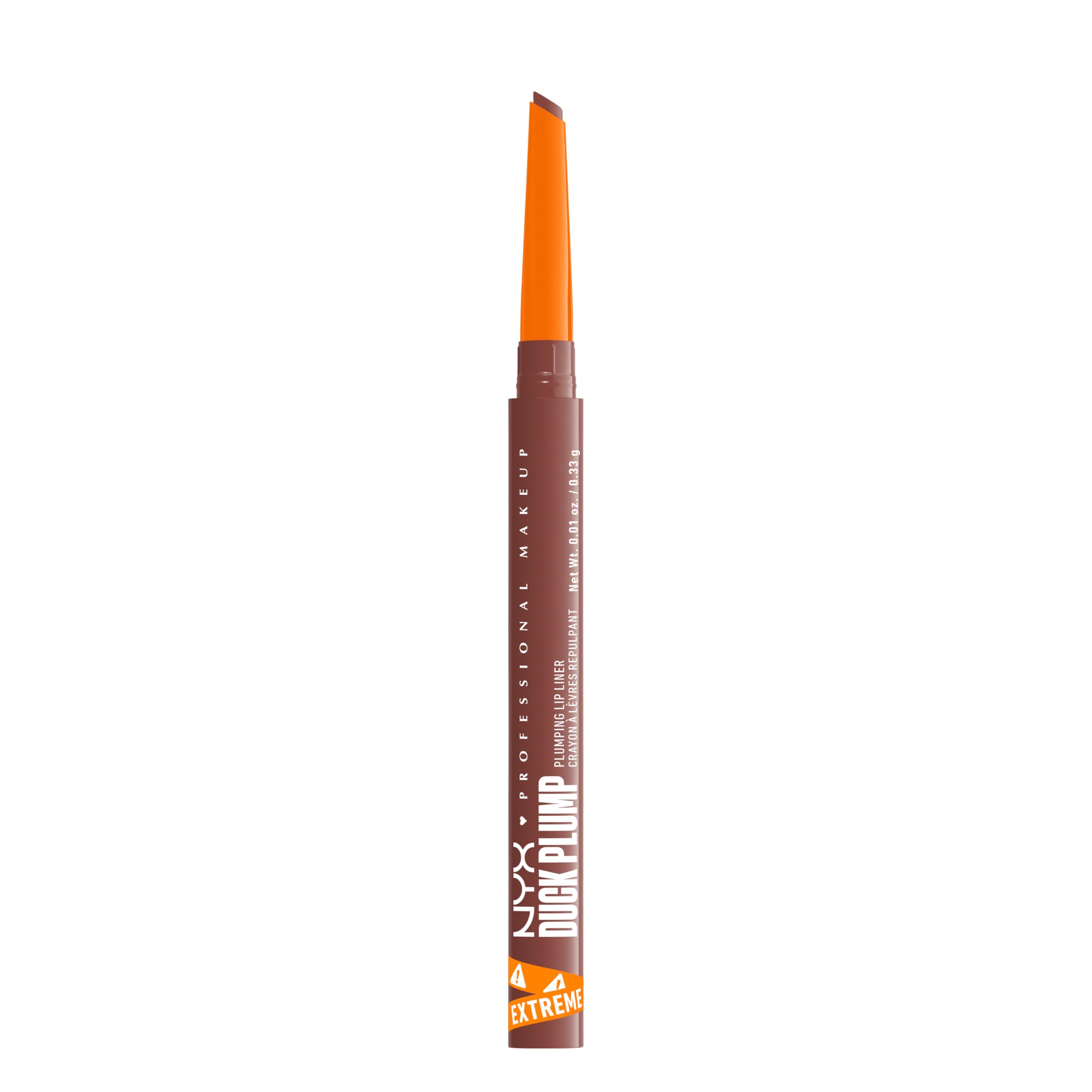 Delineador labial NYX Duck Plump con punta doble para trazo preciso.