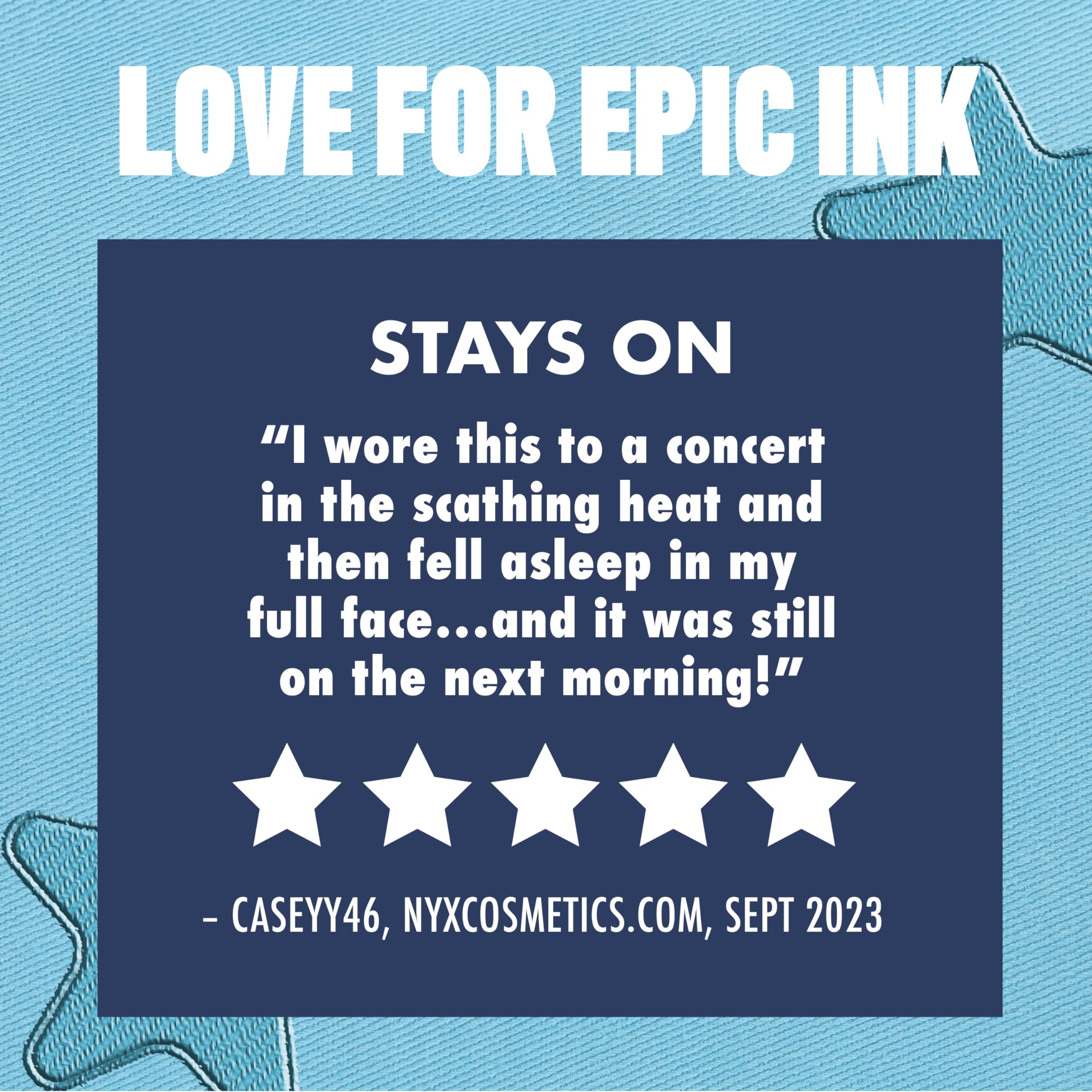 NYX Epic Ink Liner close-up during precise application.
