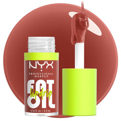 NYX PROFESSIONAL MAKEUP Fat Oil Lip Drip bottle closeup highlights glossy hydration