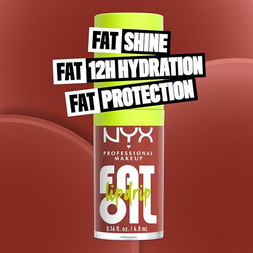 NYX PROFESSIONAL MAKEUP Fat Oil Lip Drip on lips delivers nourishing shine