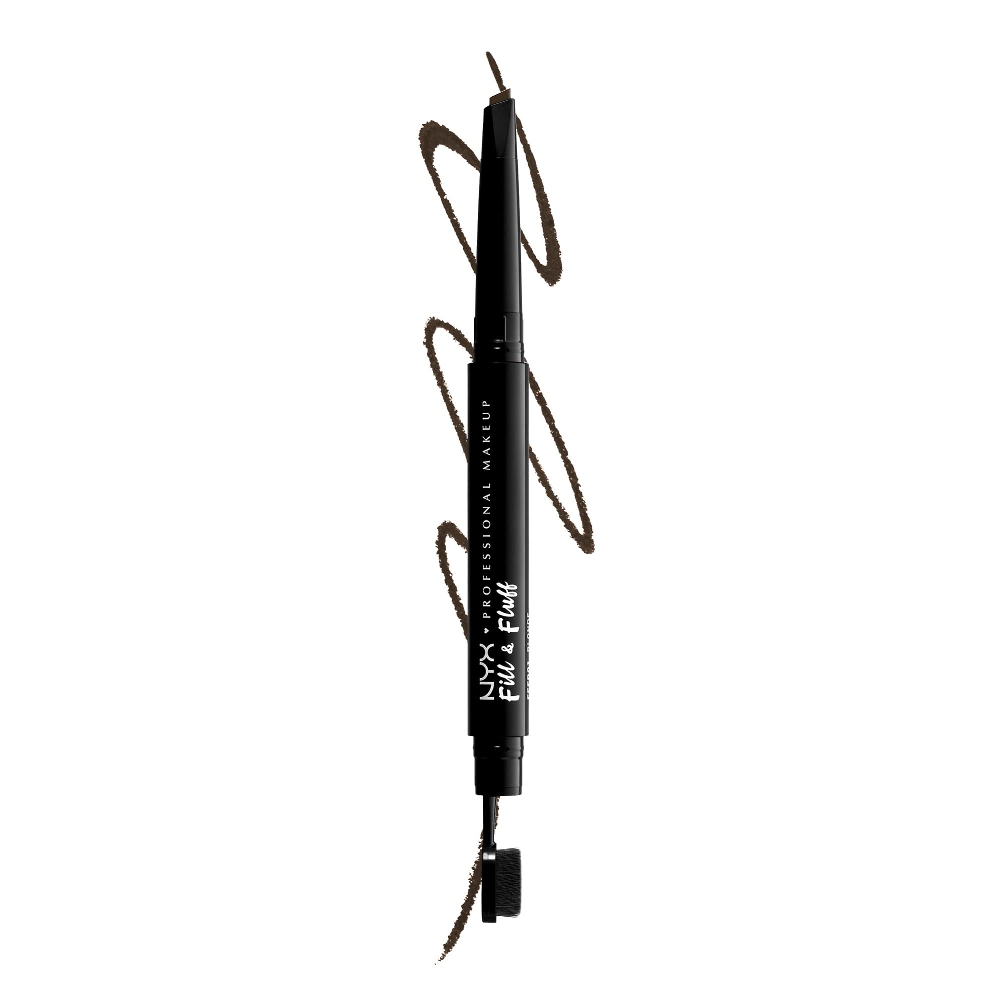 NYX Fill & Fluff Cejas Espresso: definición precisa con lápiz-pomada y difuminado suave.