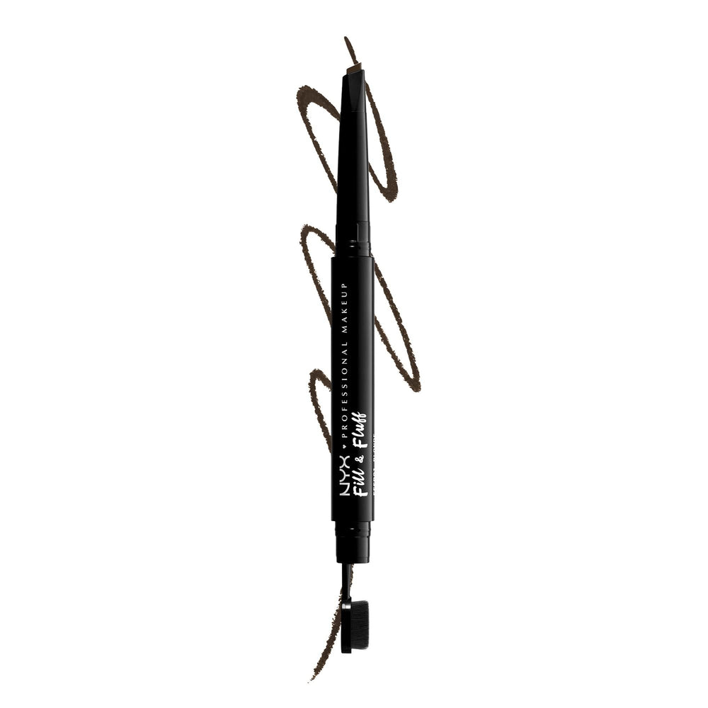 NYX Fill & Fluff Cejas Espresso: definición precisa con lápiz-pomada y difuminado suave.