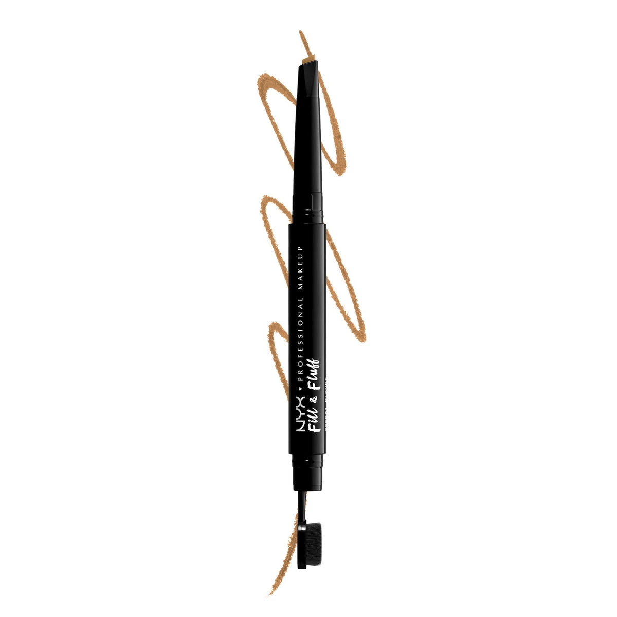 NYX Fill & Fluff Eyebrow Pomade Pencil Blonde with teardrop tip for precise brow definition.