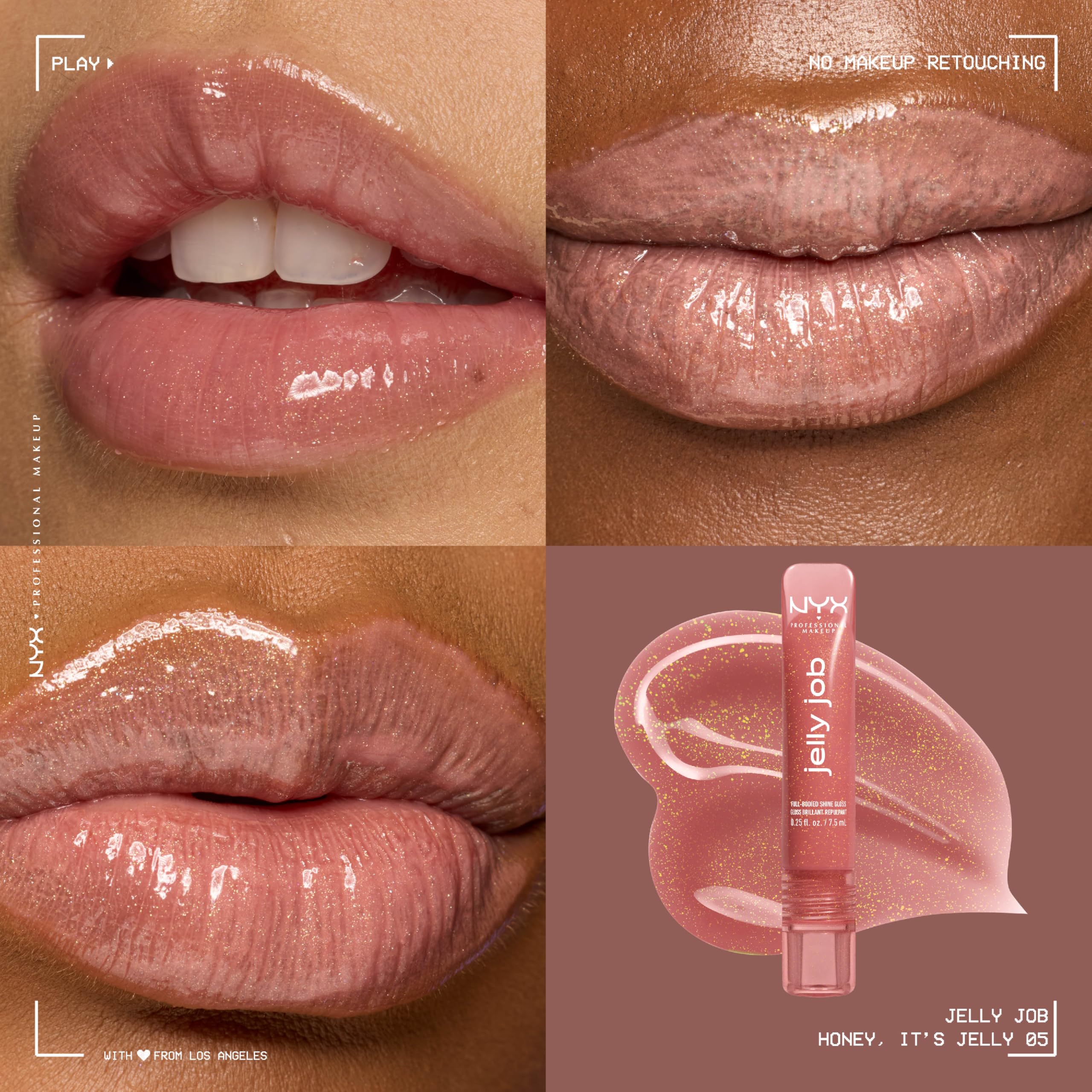 NYX Jelly Job Aplicador de precisión suave facilita la aplicación.