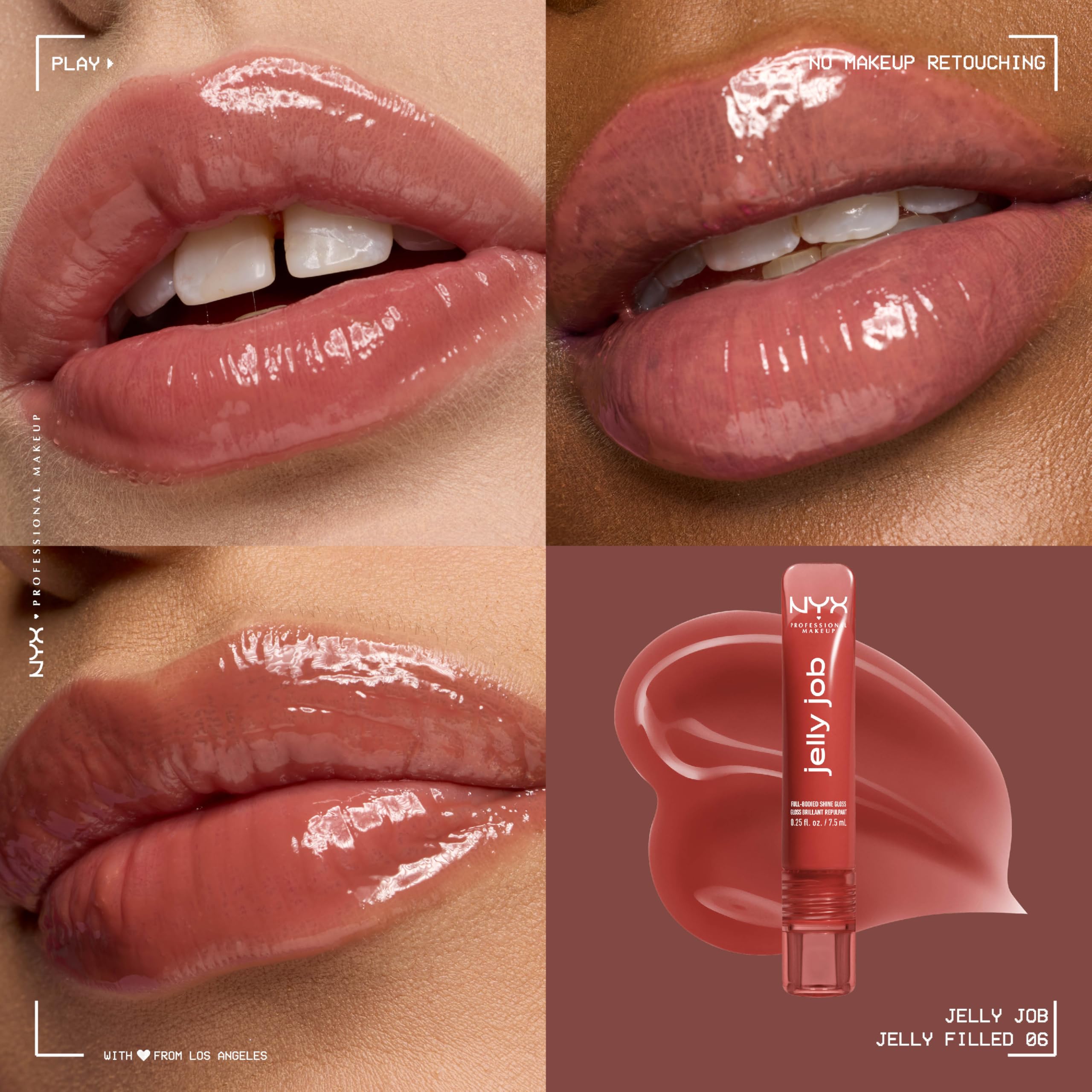 Brillo labial Jelly Job con acabado glaseado para un look seductor y de volumen.