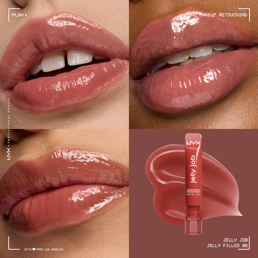 Brillo labial Jelly Job con acabado glaseado para un look seductor y de volumen.