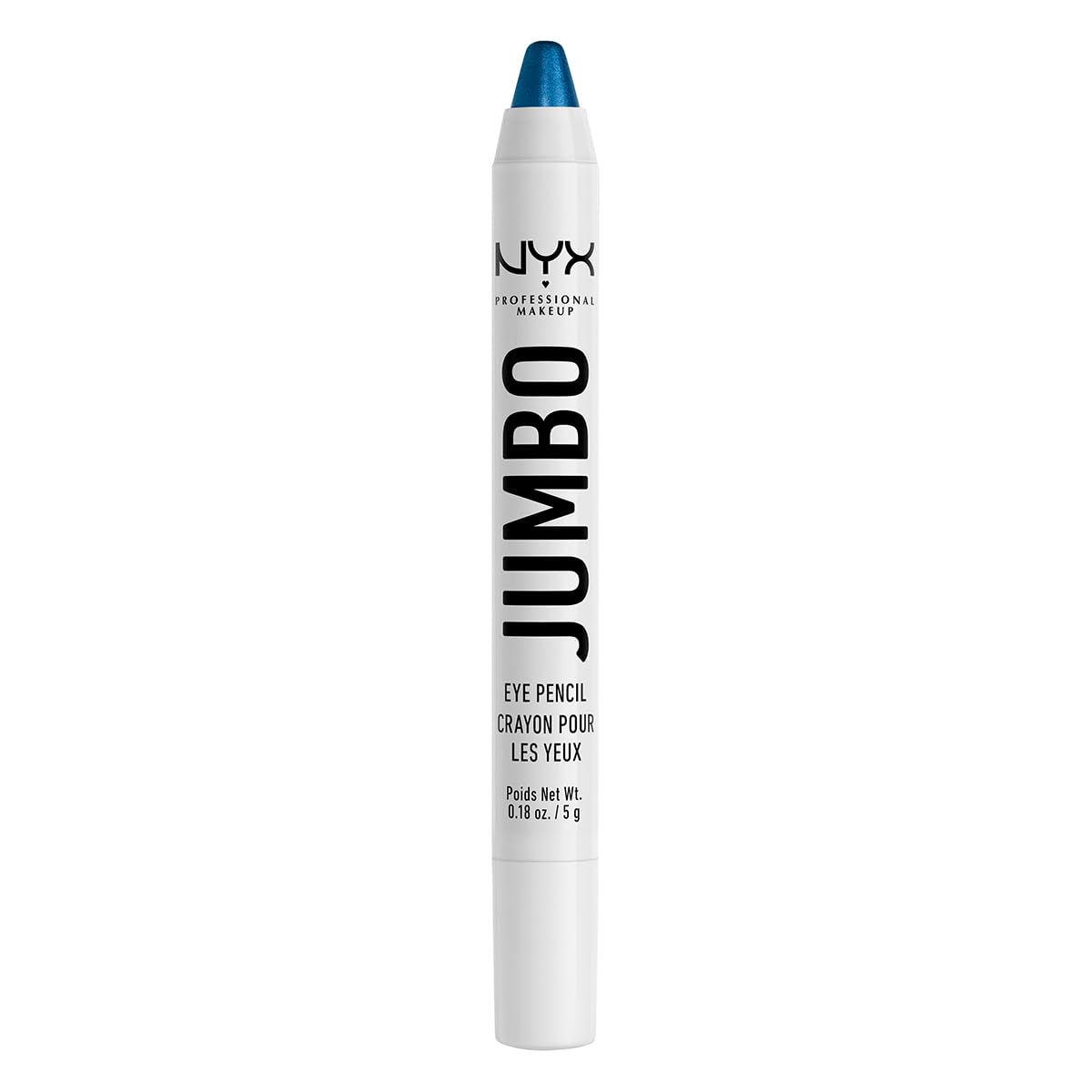 NYX Jumbo Eye Pencil Blueberry Pop closeup shows creamy, vibrant color.