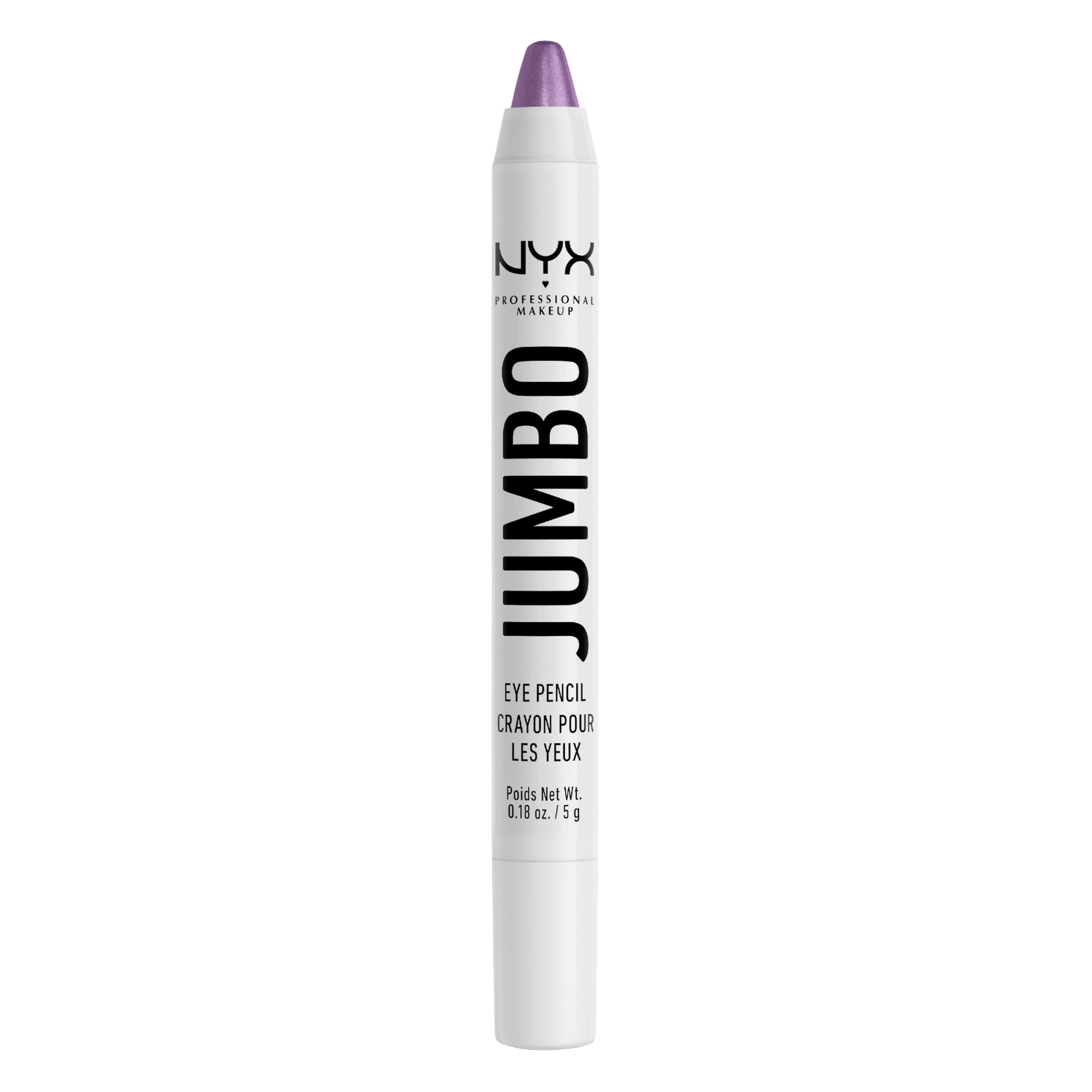 NYX Jumbo Eye Pencil Eggplant swatches show creamy, blendable color for quick monochrome eye looks.