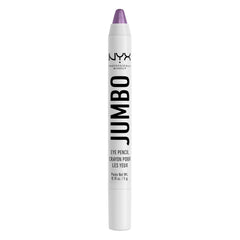 NYX Jumbo Eye Pencil Eggplant swatches show creamy, blendable color for quick monochrome eye looks.