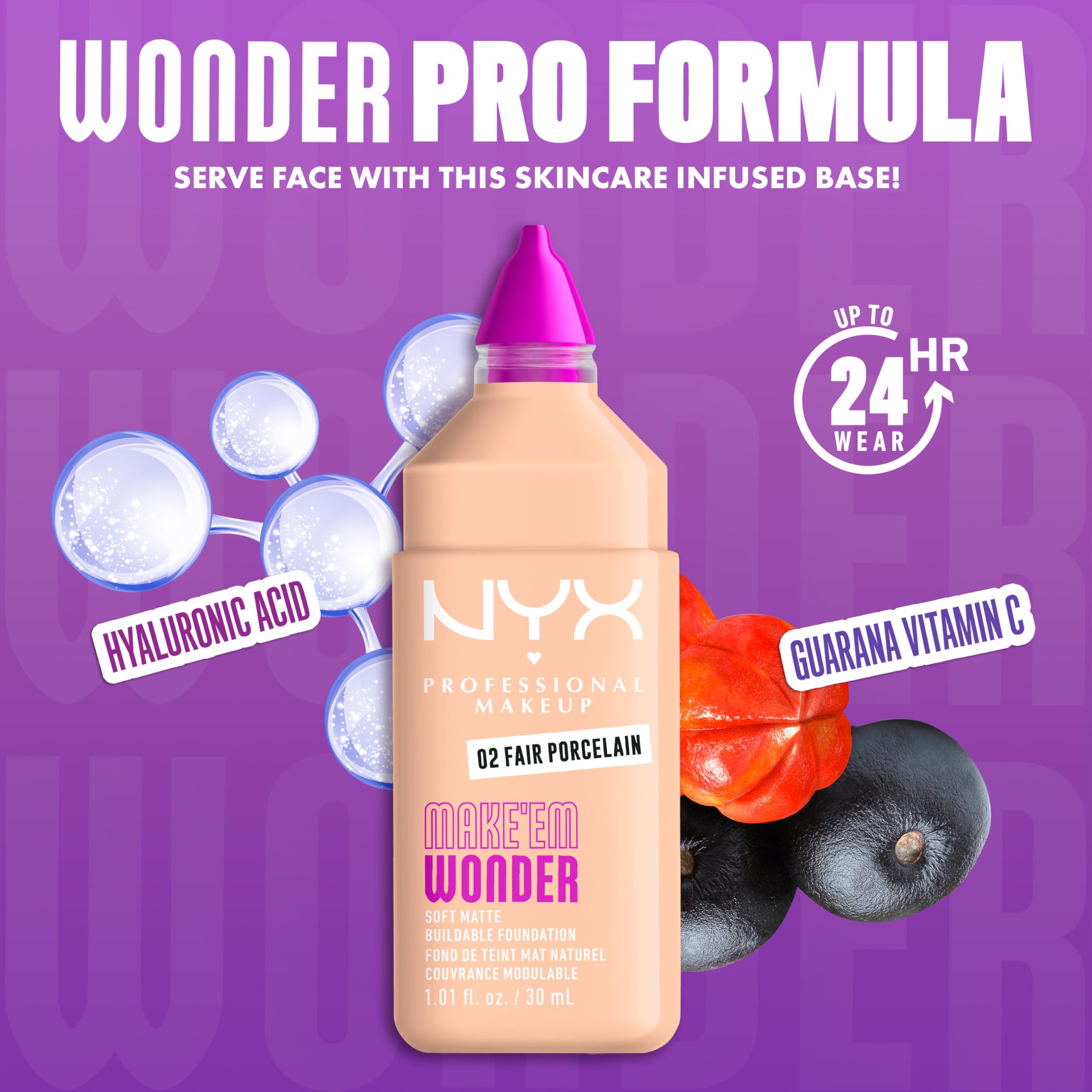 NYX Make 'Em Wonder acabado-similar-piel difumina imperfecciones sin sentirse pesada