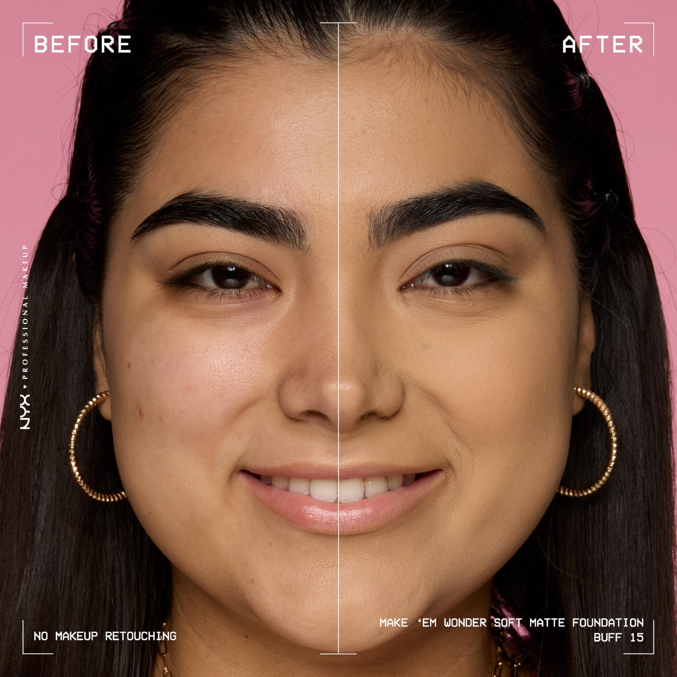 NYX Make 'Em Wonder cobertura construible para un acabado adaptable.