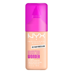 NYX Make 'Em Wonder envase-textura muestra acabado natural y ligero para uso diario