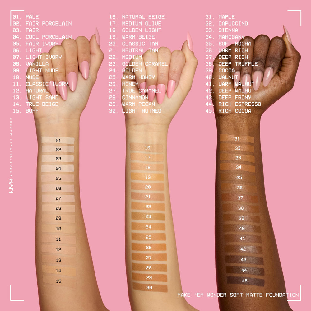 Rutina diaria de maquillaje con Make 'Em Wonder para piel equilibrada.