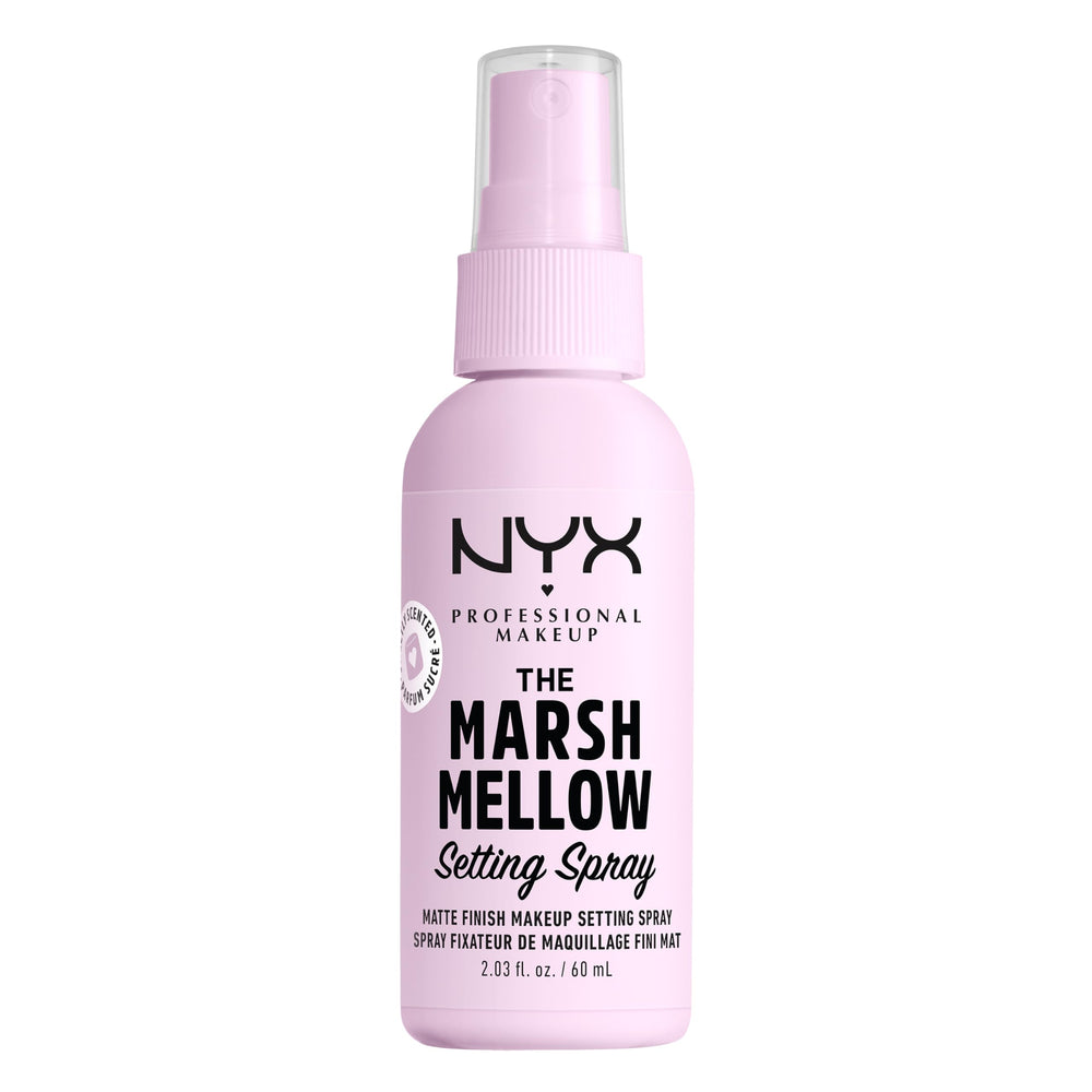 NYX Marshmellow: frasco de niebla mate para fijar maquillaje durante todo el día.