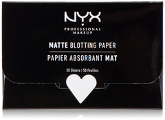 NYX Matte Blotting Paper absorbs oil for a shine-free look.