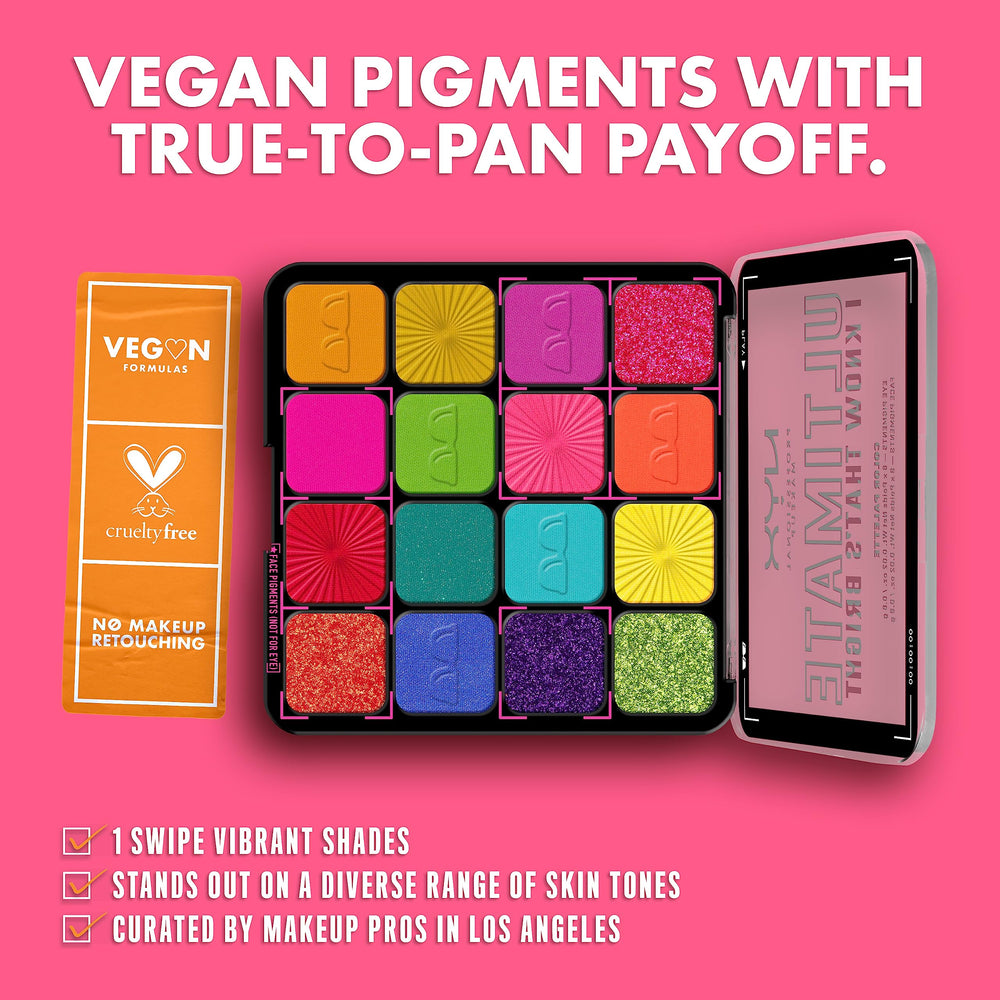 NYX Paleta Dieciséis Tonos para estilos rápidos de día a noche.