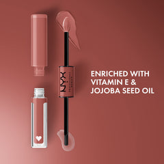 Shine Loud de NYX: capa superior para brillo ultrabrillante y no pegajoso.