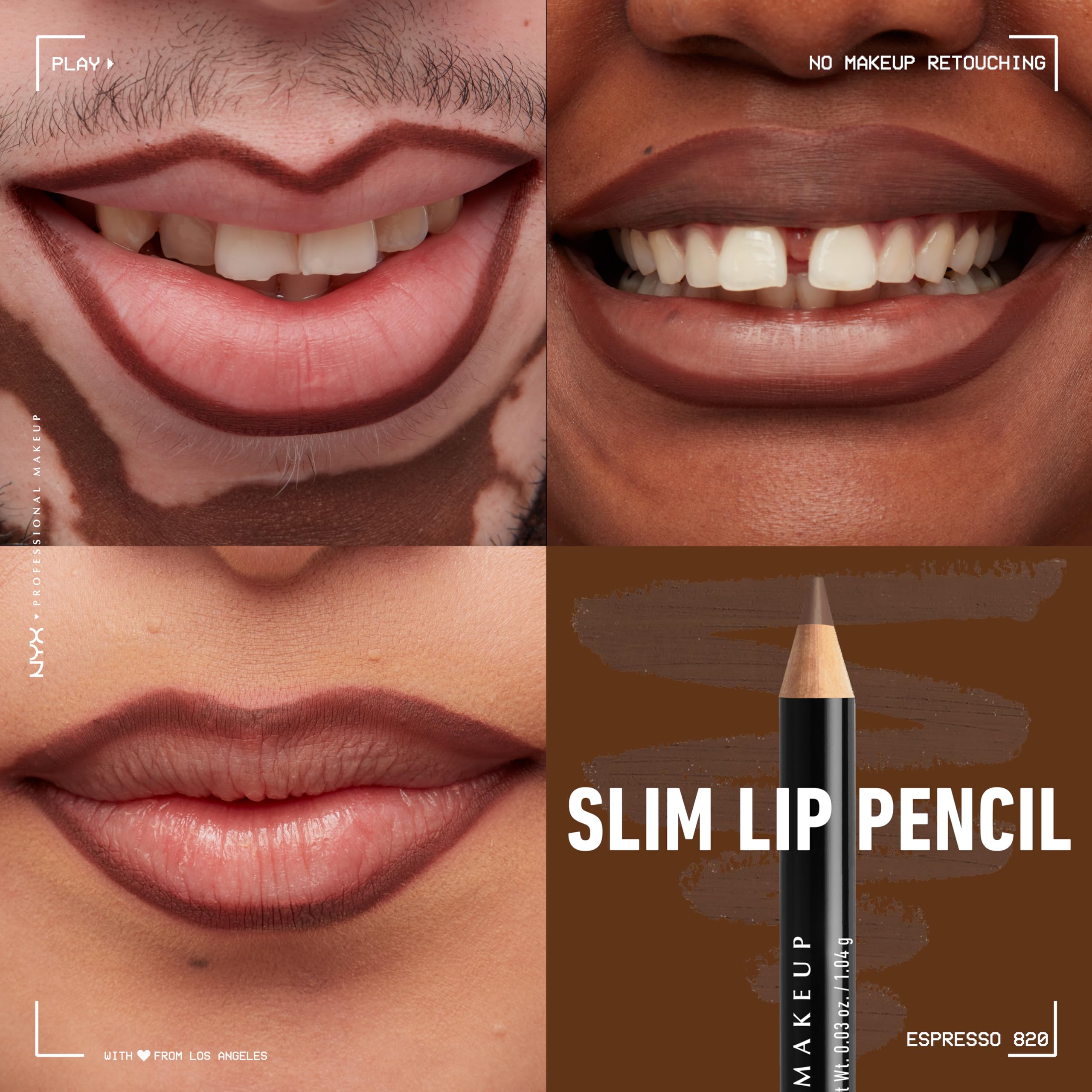 NYX Espresso lip pencil packaging shows compact, travel-friendly design.