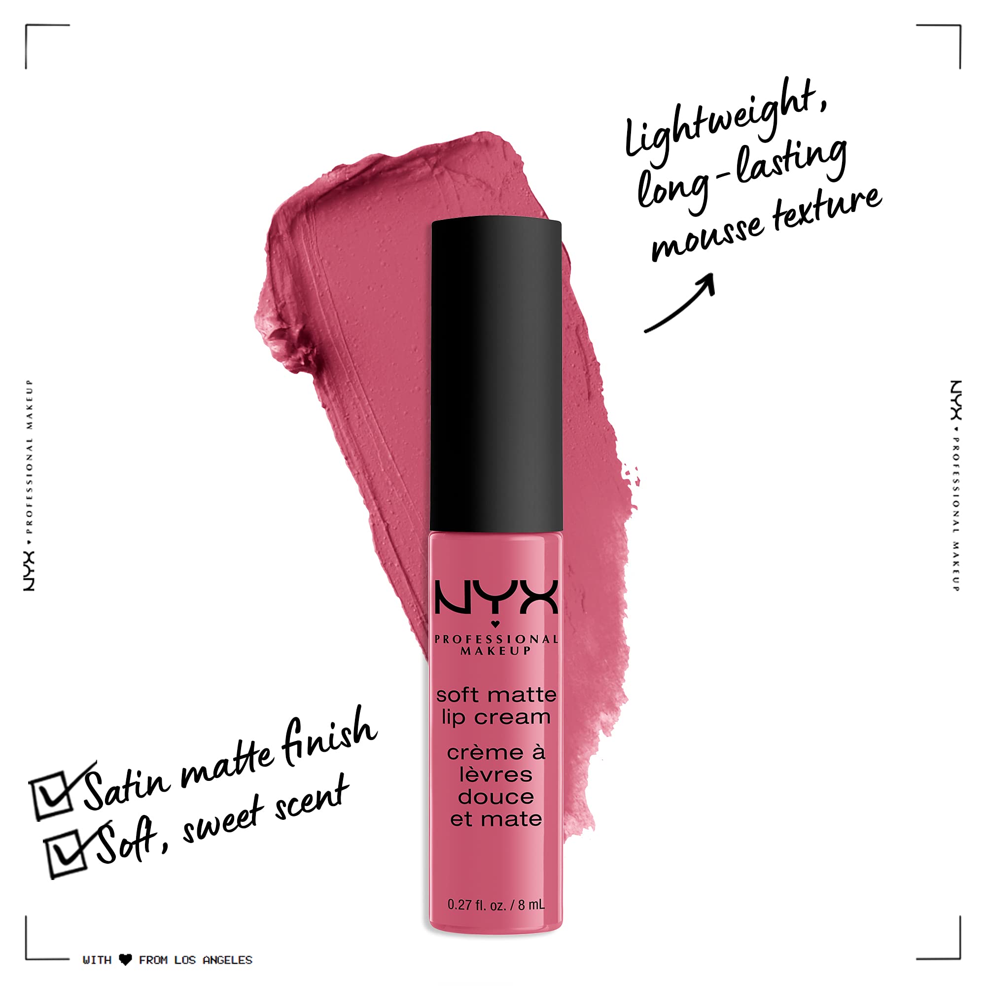 NYX PROFESSIONAL MAKEUP Soft Matte Lip Cream Milan application shows creamy slip and matte finish.
