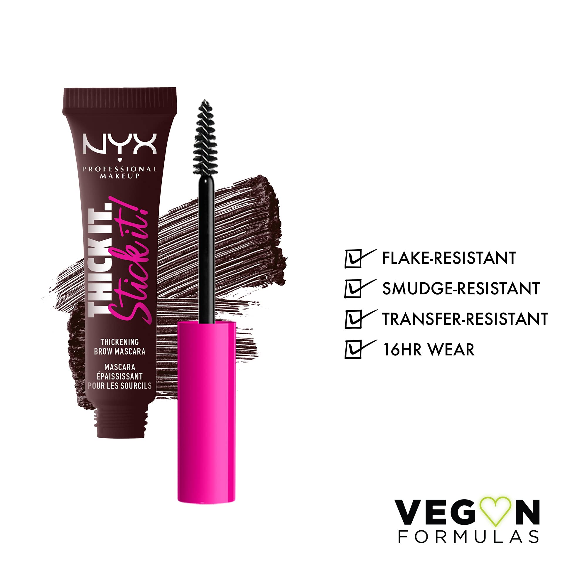 Aplicación precisa con Thick It Stick It para cejas, ideal para rellenar y delinear.