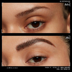 NYX Thick It Stick It en tono marrón ceniza fría para cejas naturales.