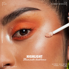 Fingertip applying NYX Glow Shots for quick glow on eyelid