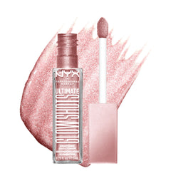 NYX Ultimate Glow Shots Grapefruit Glow swatch shows bright, long-lasting shimmer