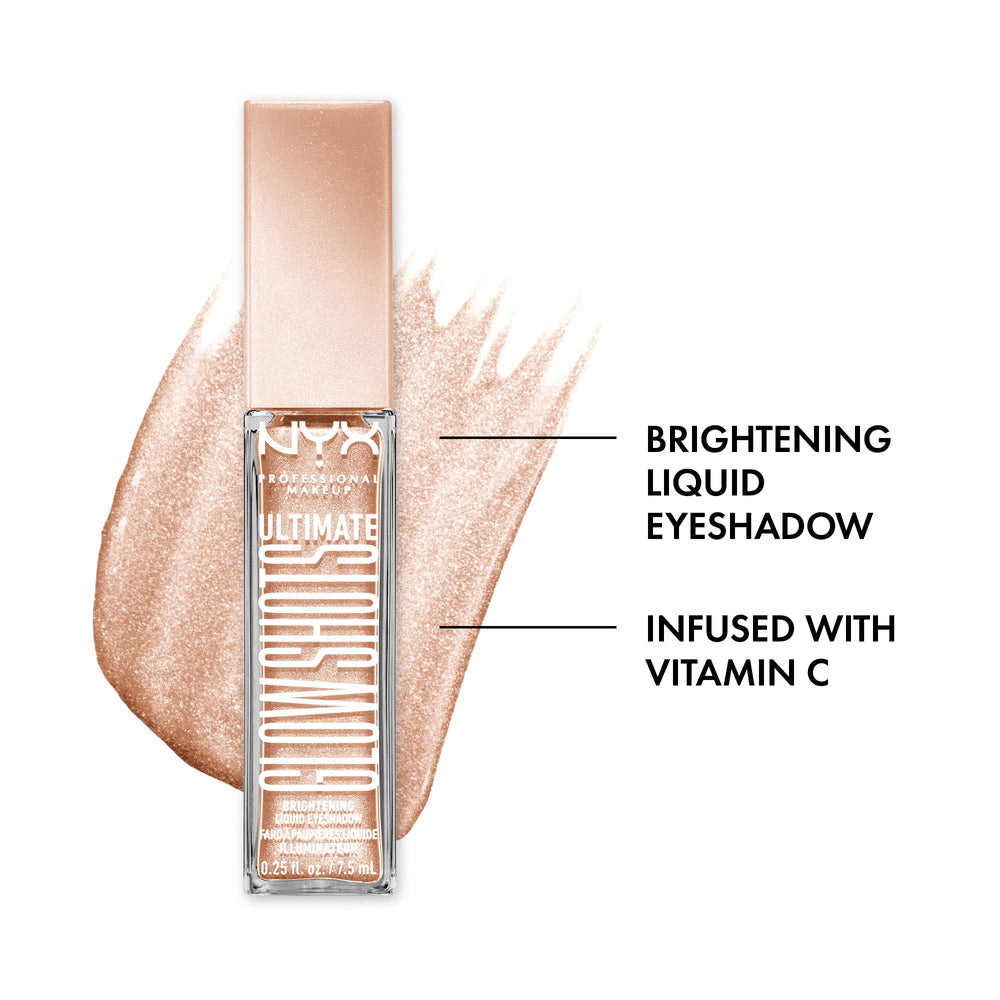 NYX Glow Shots liquid eyeshadow on applicator shows precise application