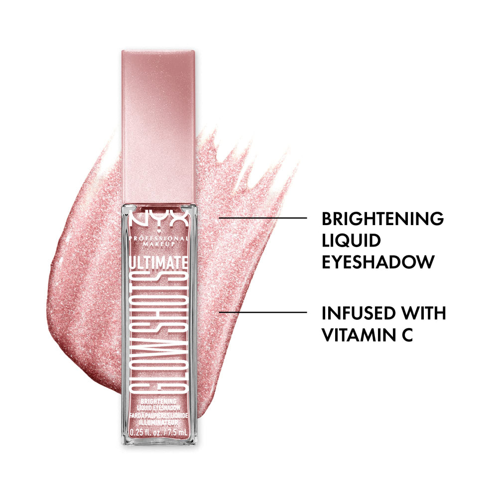 NYX Glow Shots with Vitamin C formula on eyelid for luminous brightness