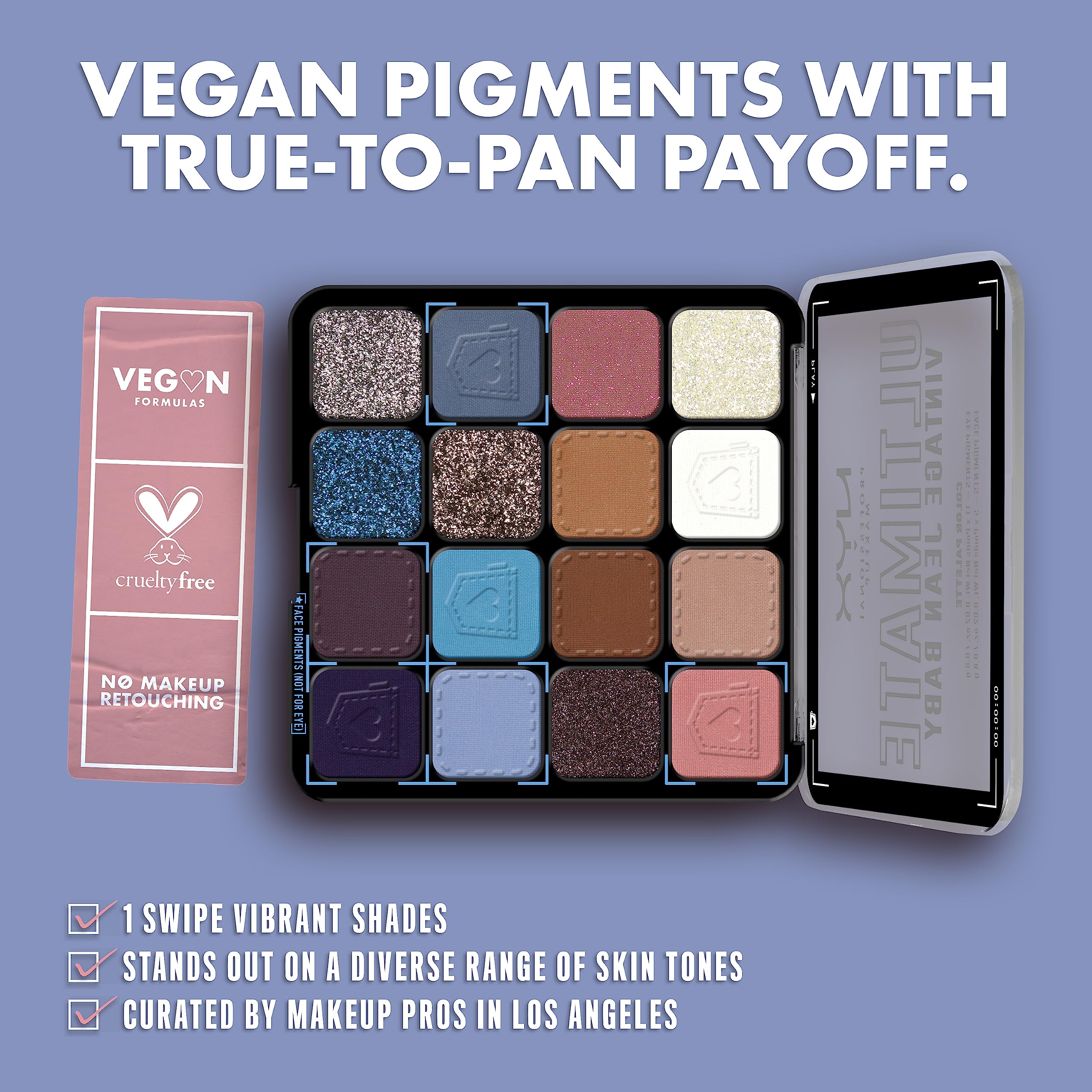 NYX Ultimate Shadow Palette Vintage Jean Baby closed case for travel