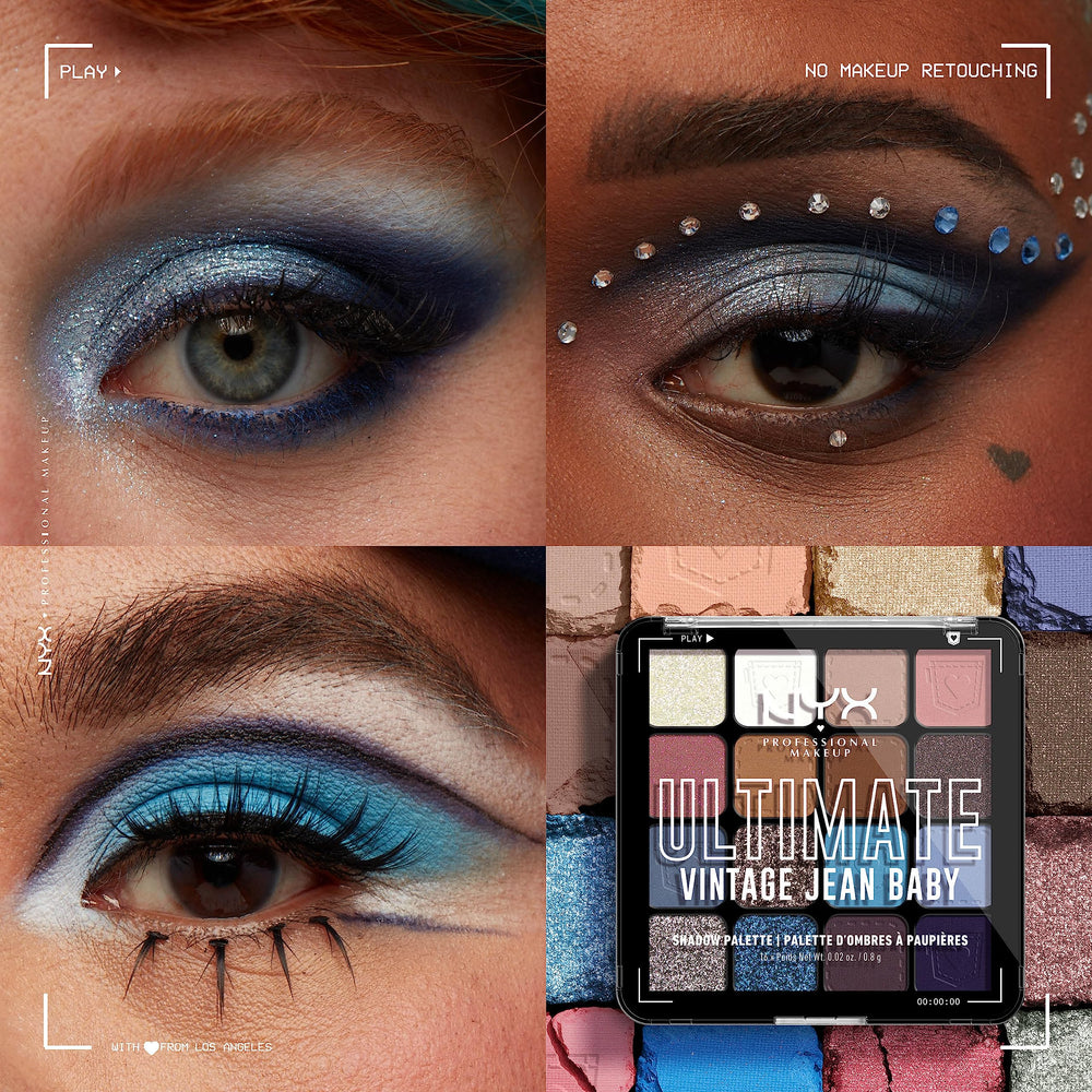 NYX Ultimate Shadow Palette Vintage Jean Baby metallic shades for bold looks