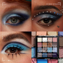 NYX Ultimate Shadow Palette Vintage Jean Baby metallic shades for bold looks