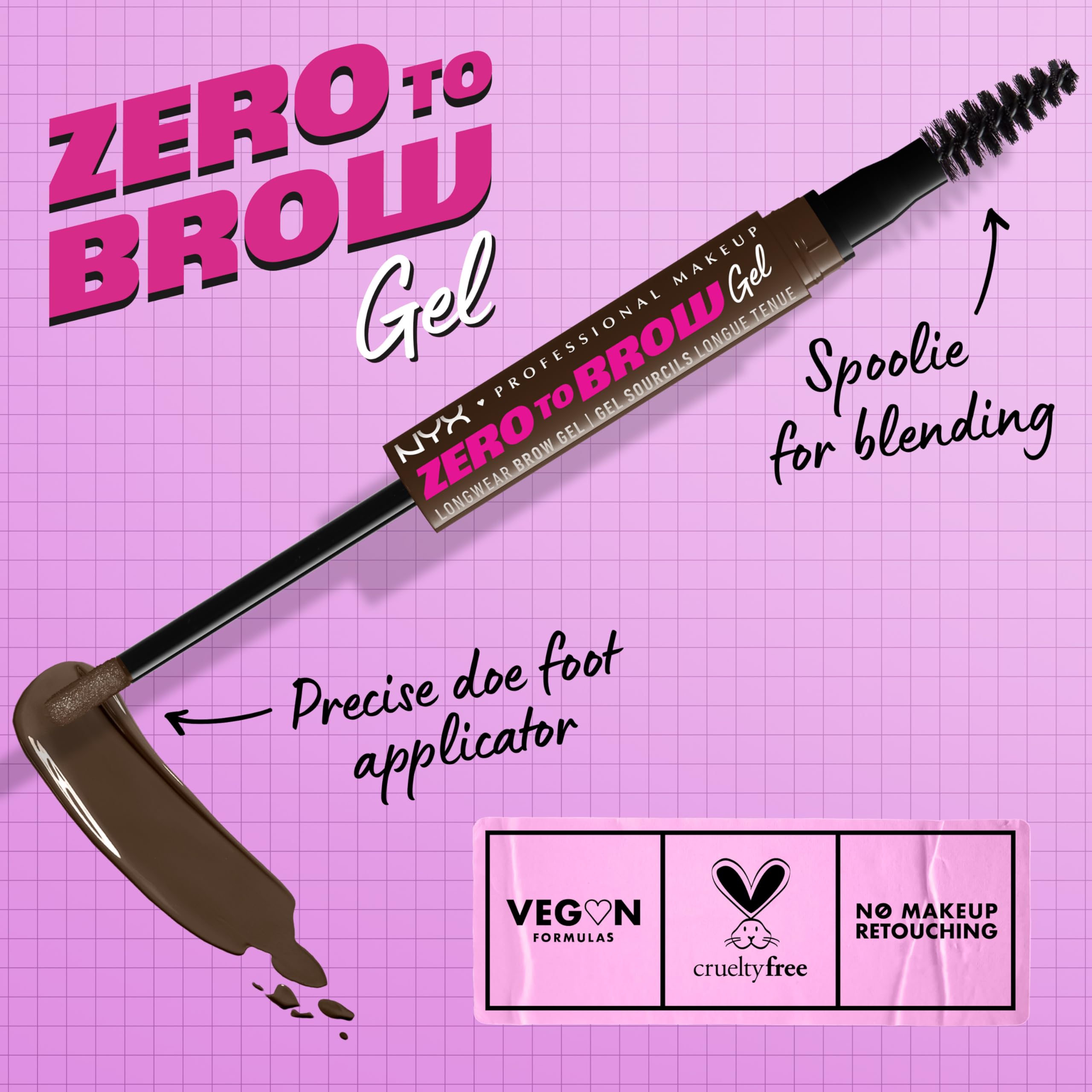 Spoolie de NYX Zero to Brow para difuminar líneas y suavizar bordes