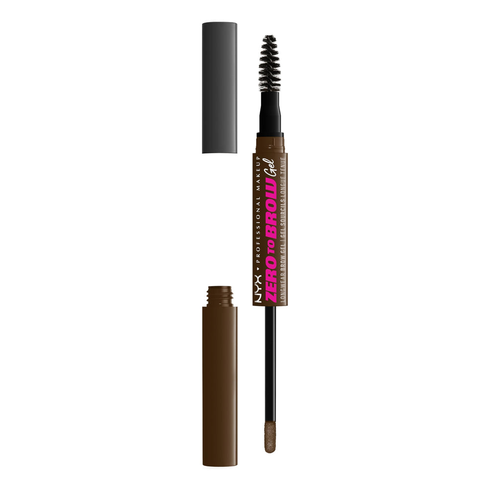 NYX Zero to Brow Gel Chocolate, aplicador de precisión para cejas definidas