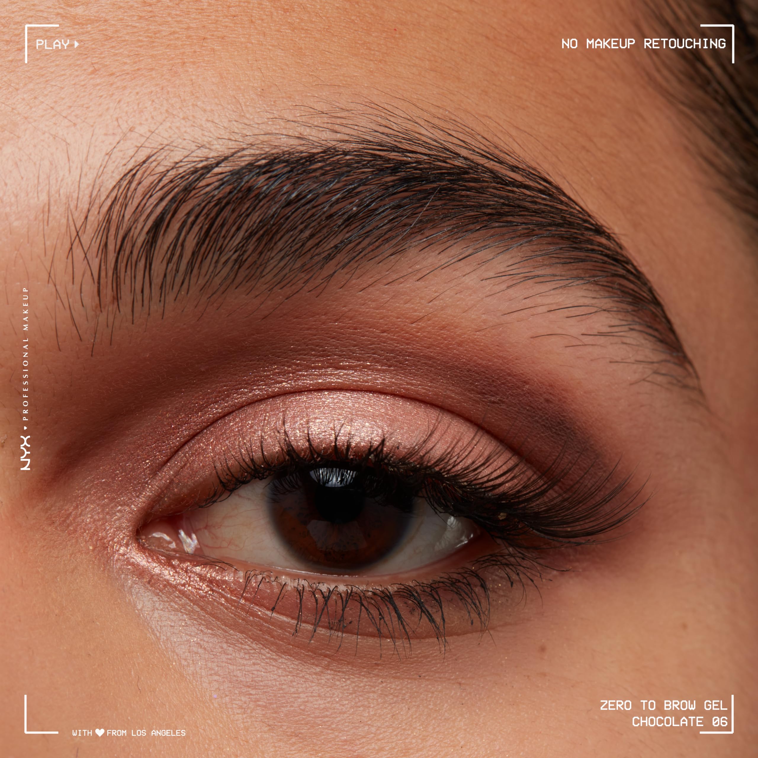 NYX Zero to Brow Gel Chocolate, resistente al agua para días activos