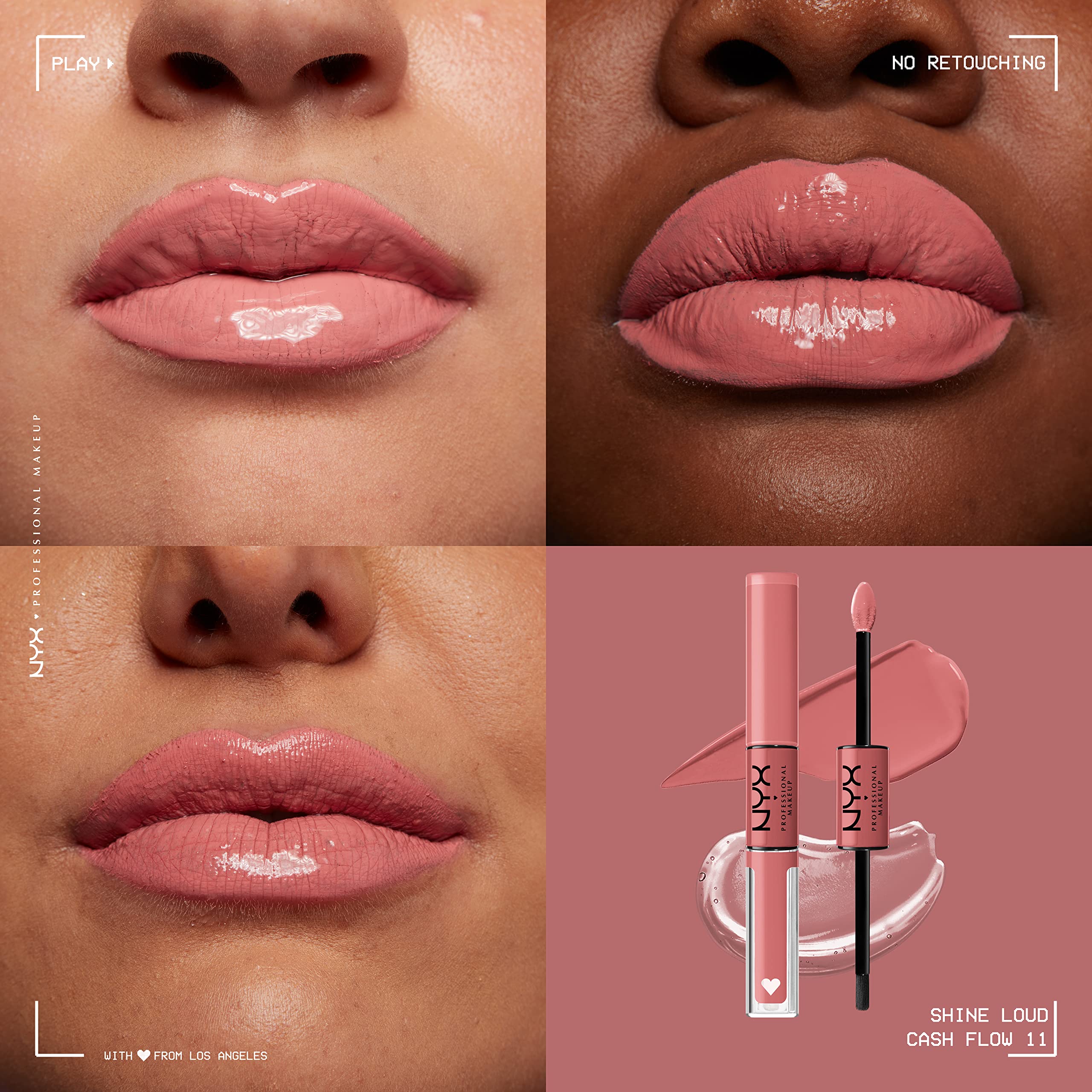 NYX Shine Loud: aplicación en 2 pasos para look audaz.