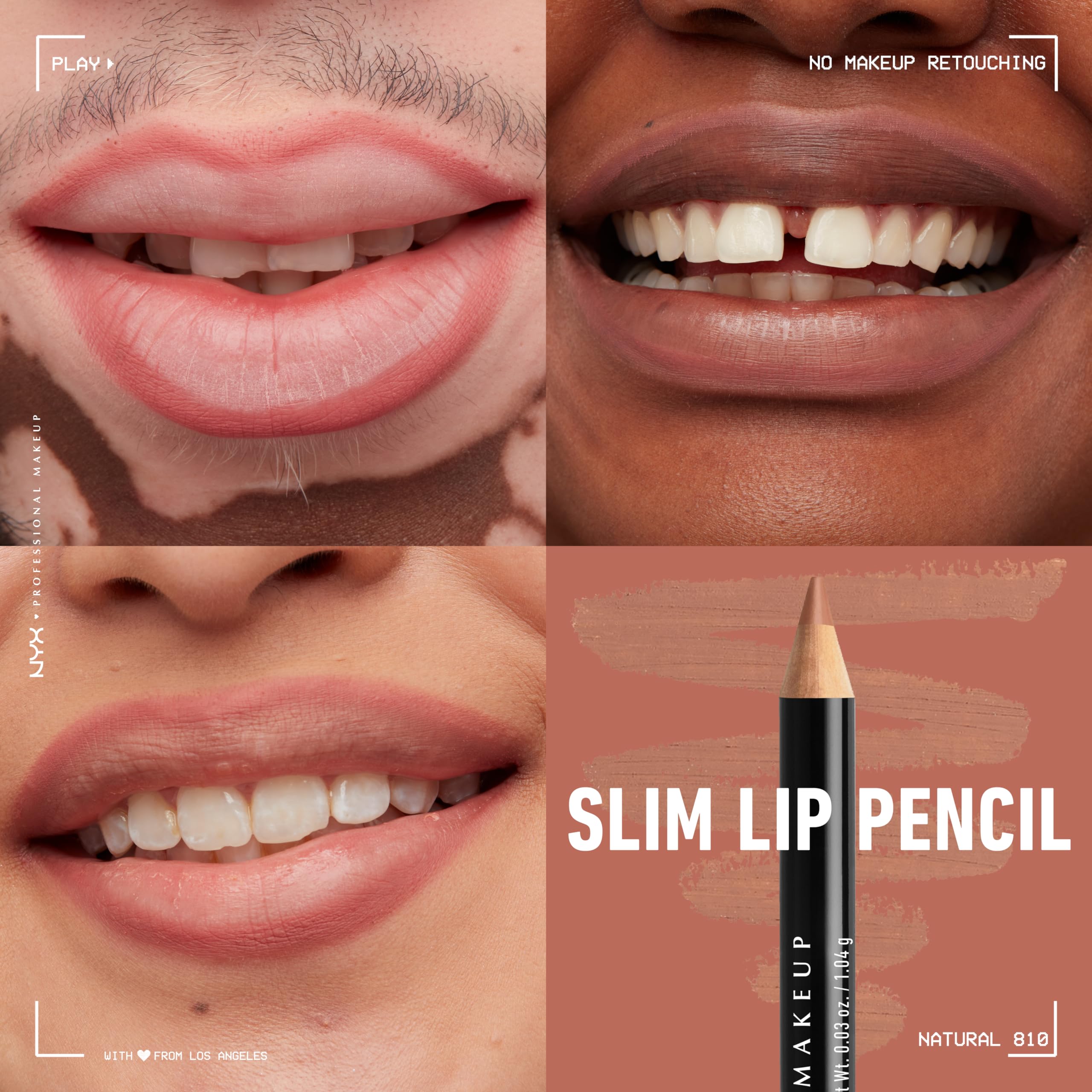 NYX Slim Lip Pencil applied on lips for smooth, defined edges