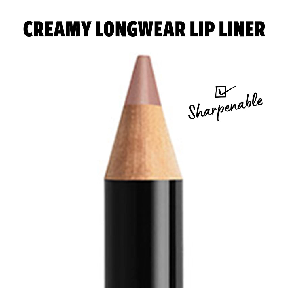 Close-up of NYX Slim Lip Pencil Coffee in use with smooth glide for easy lining.