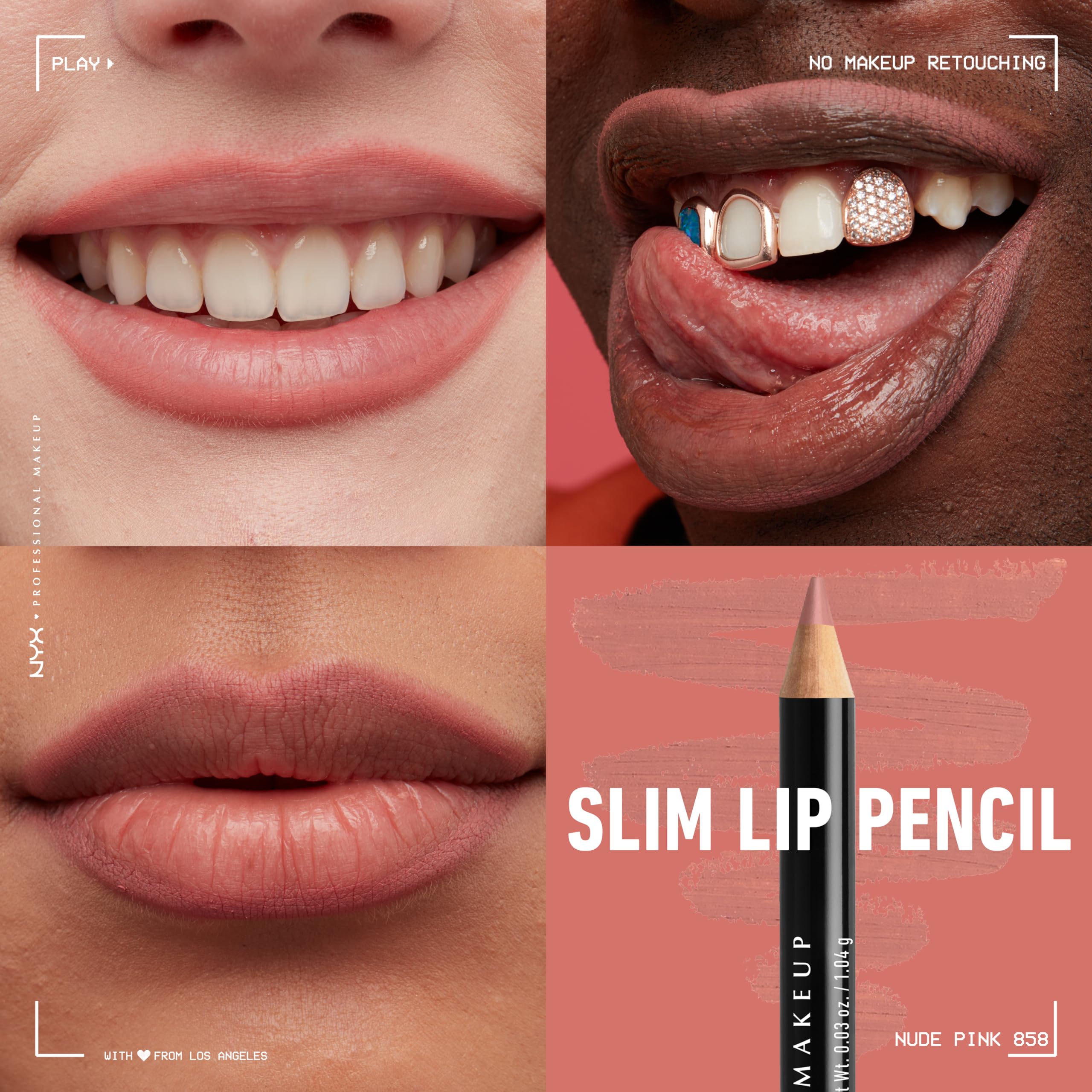 NYX Slim Lip Pencil long-wear formula close-up highlights creamy texture